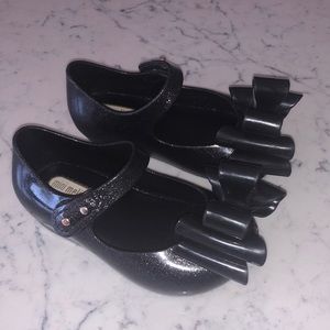 Mini Melissa Black Sparkly Shoes